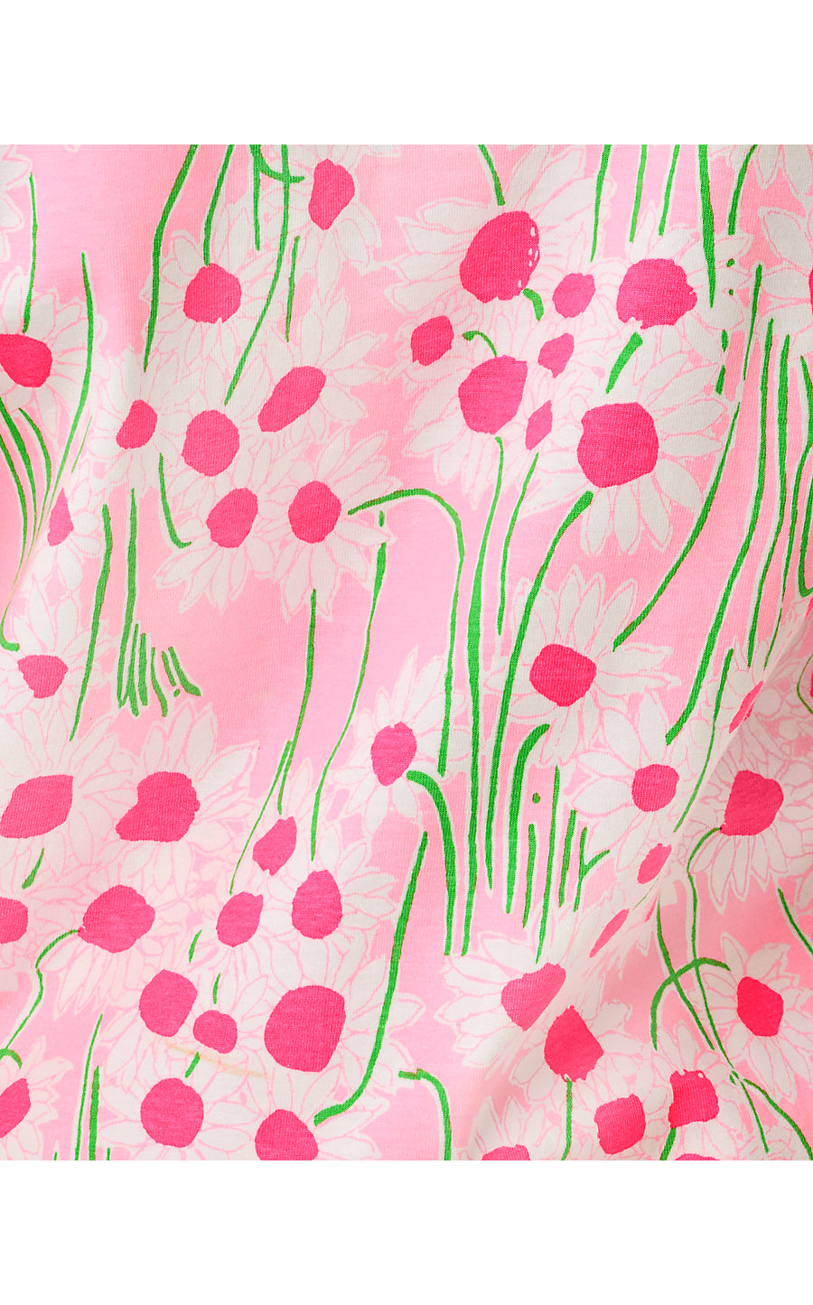 CLAIRMONT 3/4 SLEEVED TRIMMED KNIT TOP, CONCH SHELL PINK LIL SUNNY DAISIES