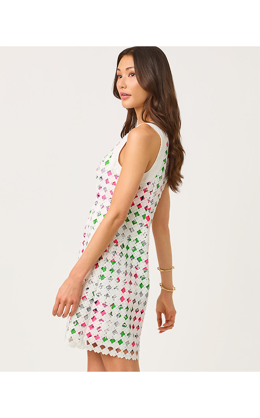 LYDON LACE SHIFT, CHERRY BLOSSOM PINK CHICKEN CHECK