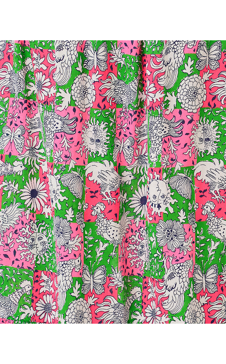 ENZO MAXI SKIRT COVERUP, CHERRY BLOSSOM PINK LIL CHICKEN CHECK