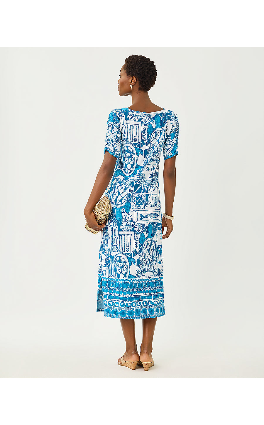ZARAH UPF 50+ DRESS, RESORT WHITE OVERSIZED HARLILLYQUIN ENGINEERED KNIT DRESS
