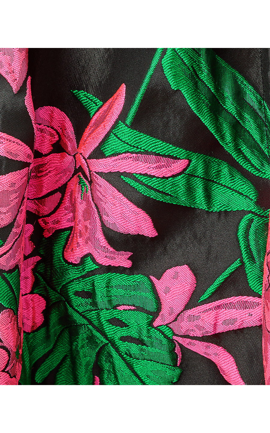 BOWMAN DRESS, NOIR JUNGLE BOUQUET JACQUARD