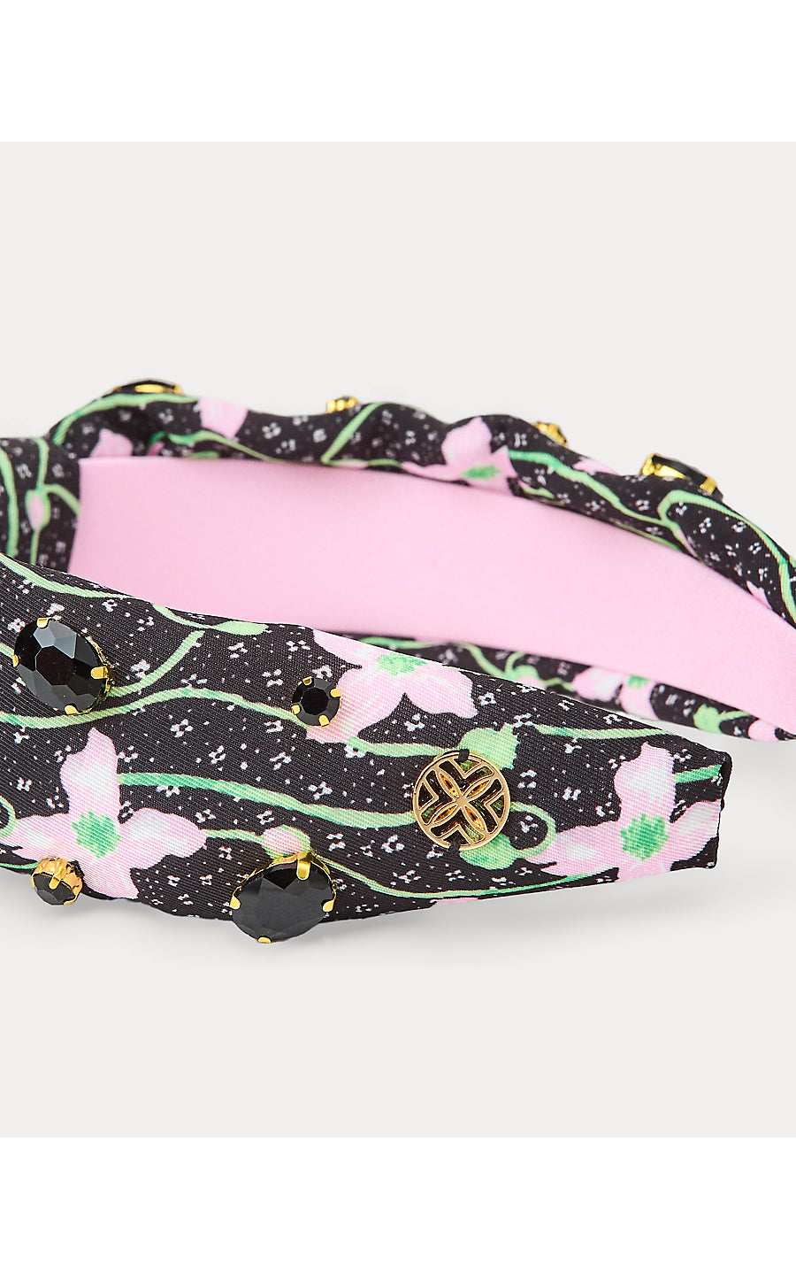 Embellished Slim Knot Headband, Blushing Blooms