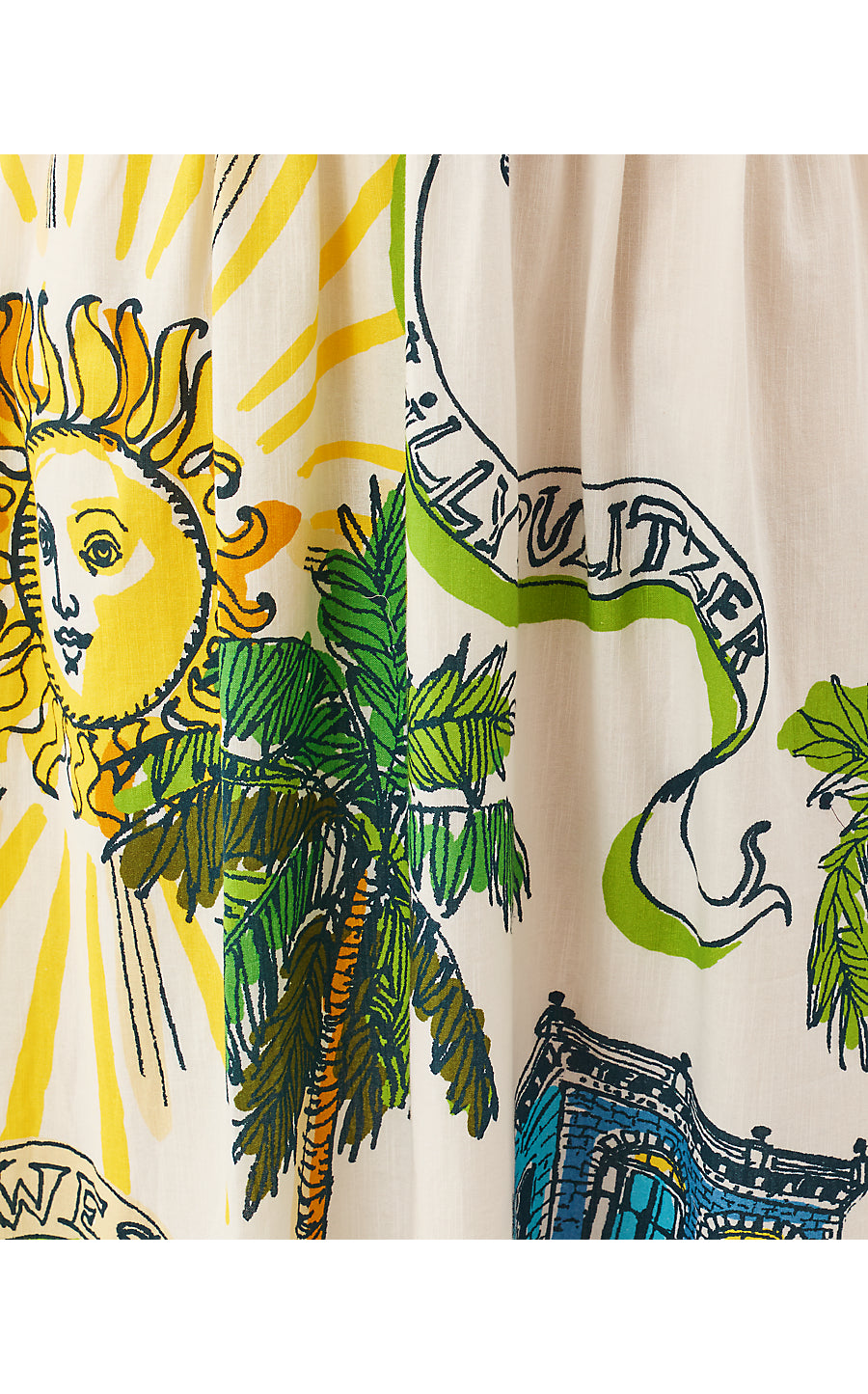 WENDLEY MIDI DRESS, COCONUT OVERSIZED KEY WEST TOILE ENGINEERED WOVEN MIDI