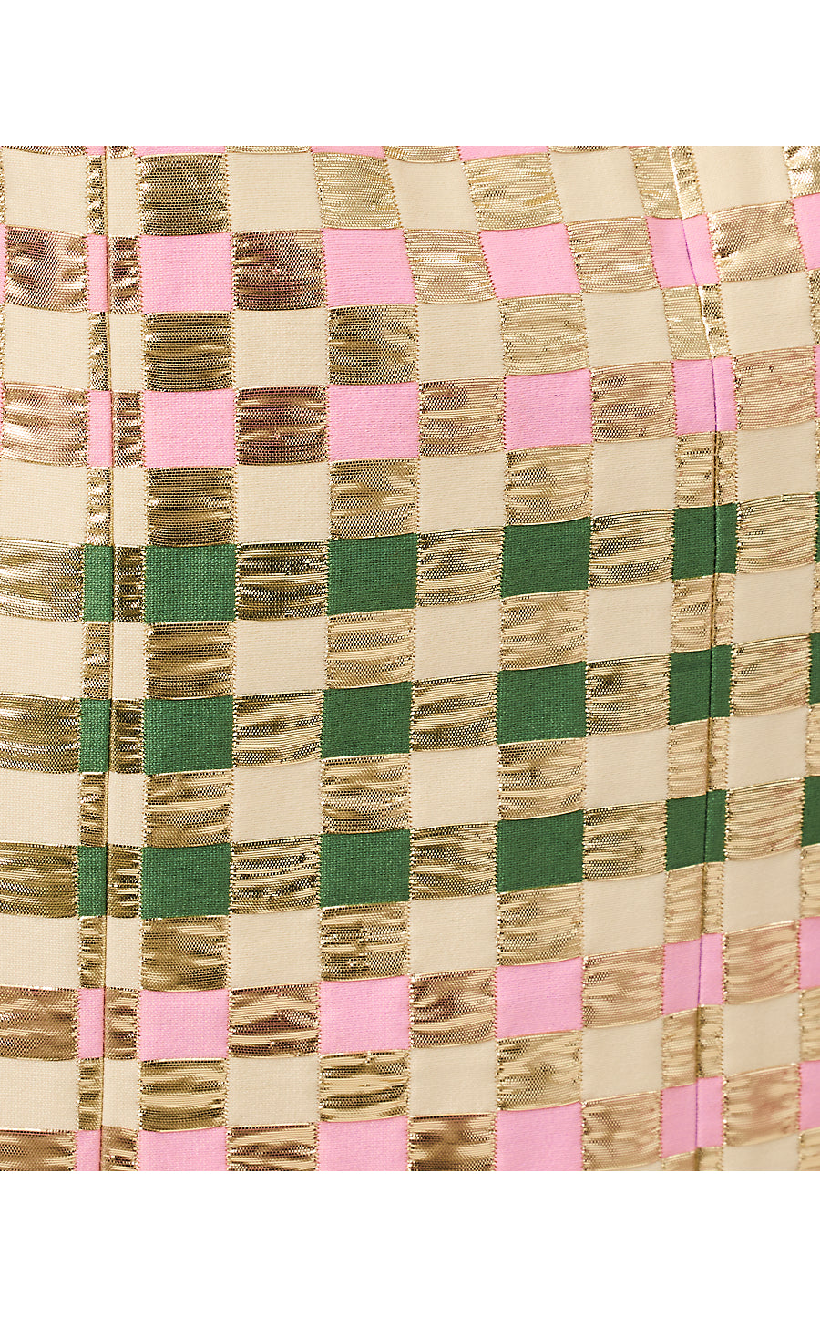 CARTY JACQUARD SHIFT, OREGANO GOLDEN GINGHAM JACQUARD