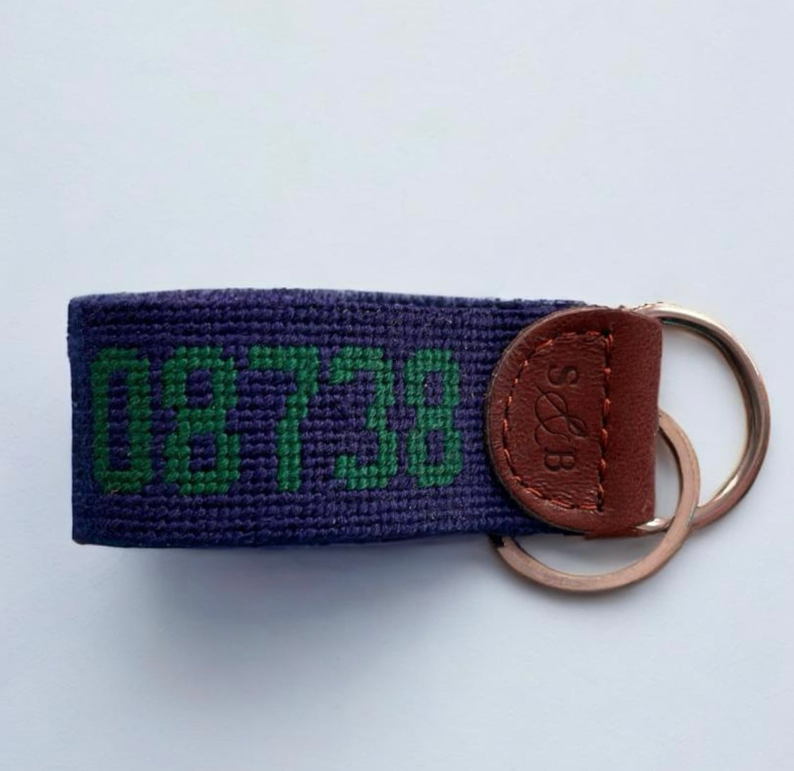 NEEDLEPOINT KEY FOB, 08738-MANTOLOKING