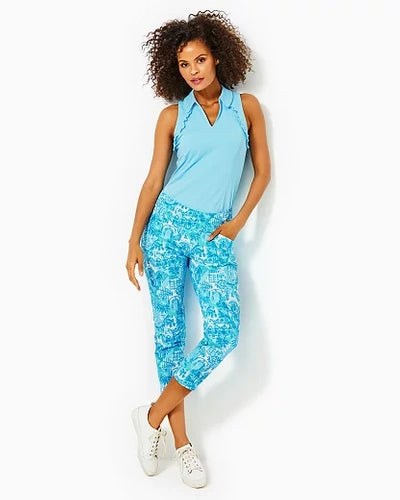CORSO CROP PANT UPF 50+, AMALFI BLUE SUNNY STATE OF MIND GOLF