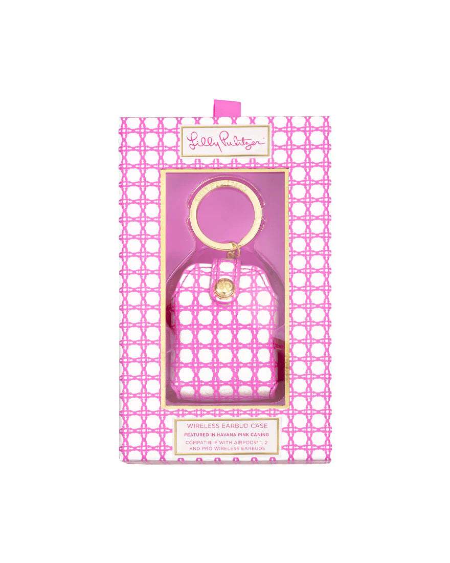 Wireless Earbud Case, Havana Pink Caning