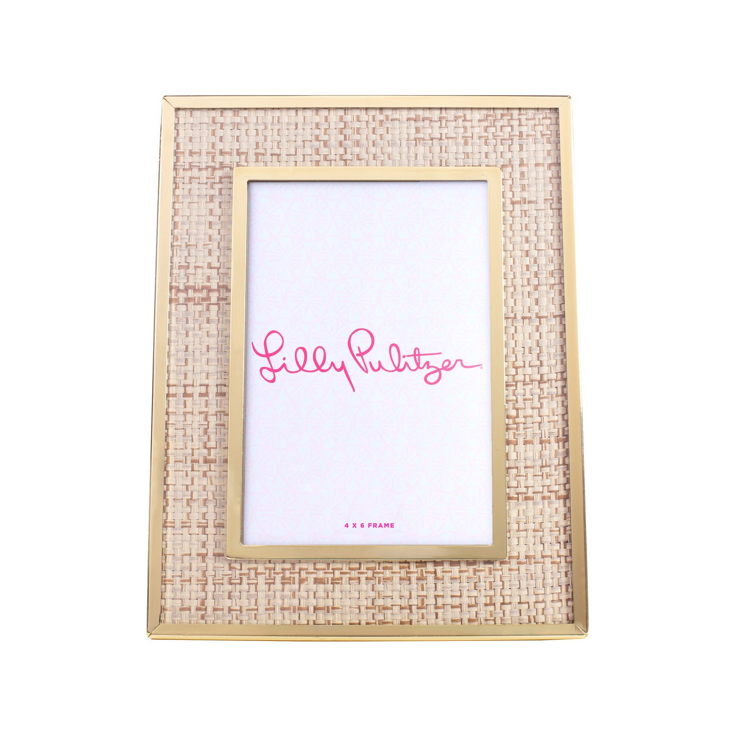 Medium 4" x 6" Picture Frame, Raffia Mat