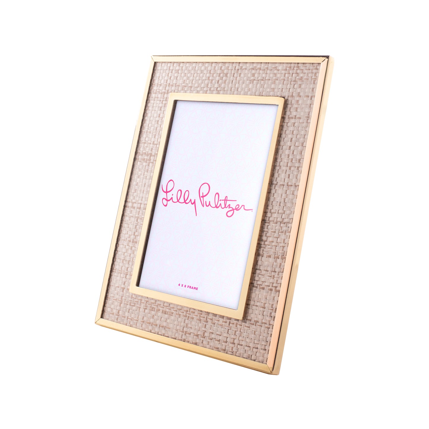 Medium 4" x 6" Picture Frame, Raffia Mat