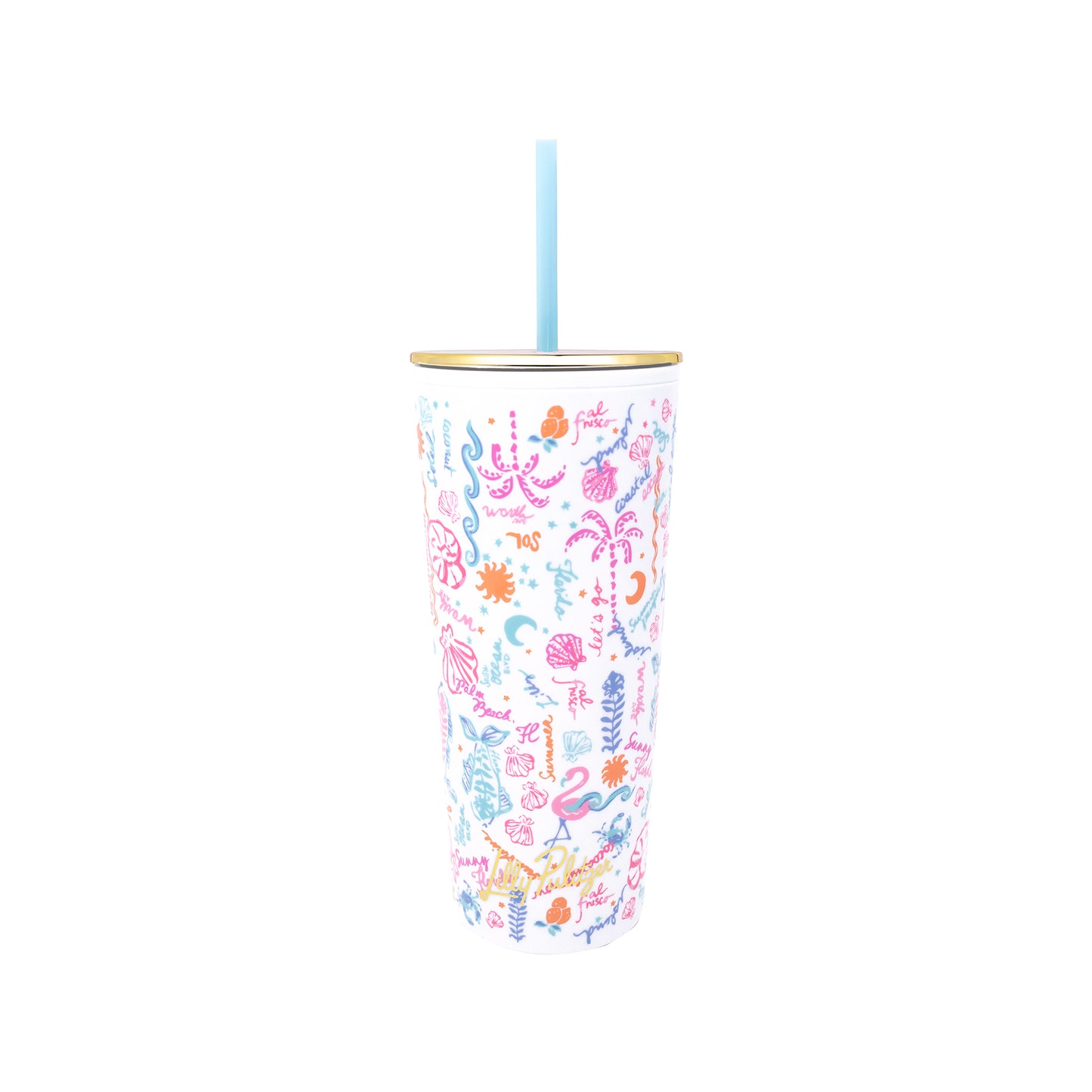 Tumbler with Straw, Summer Serenade