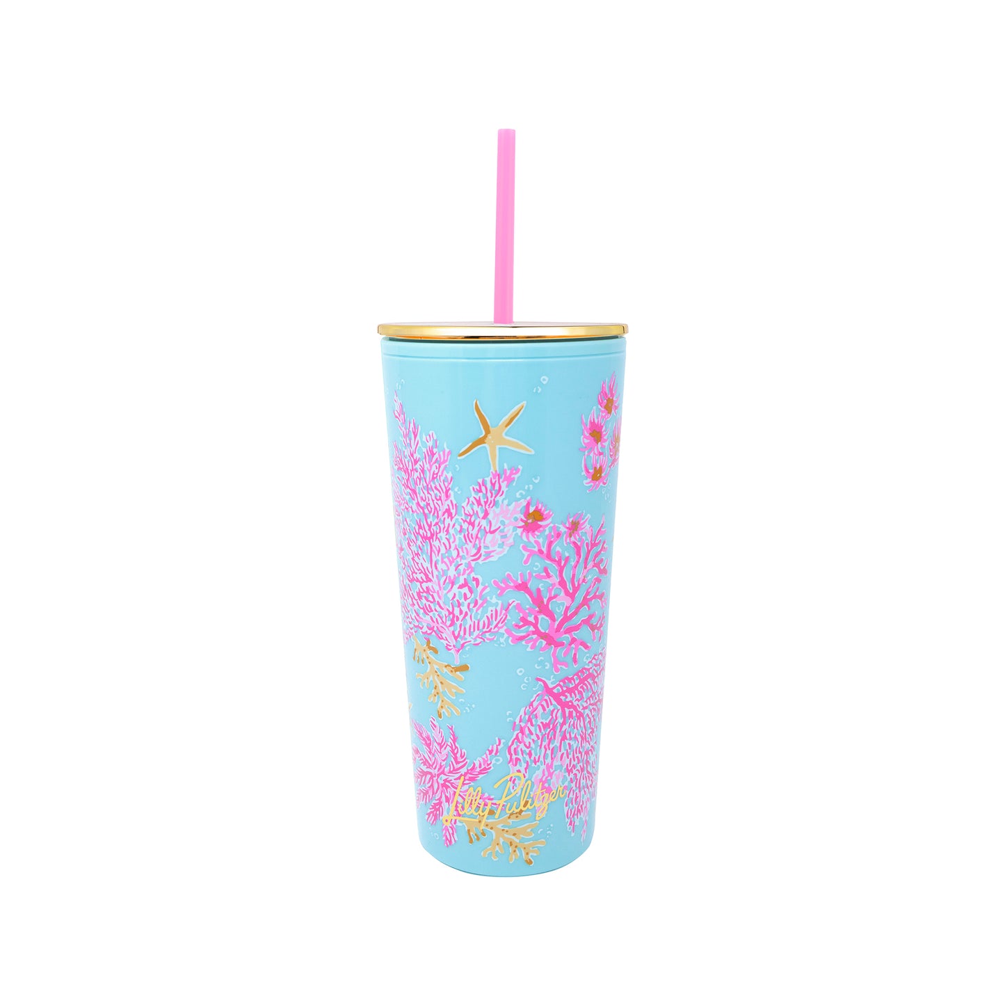 Tumbler with Straw, Royal Coral