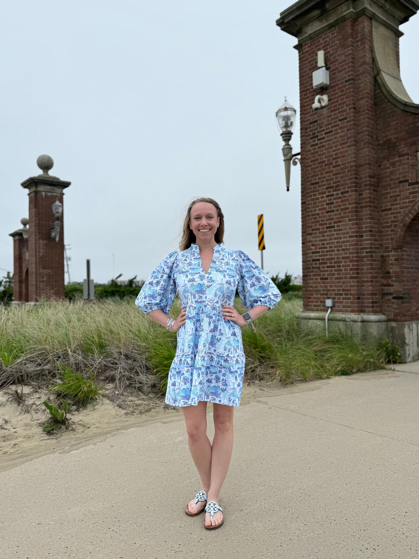 TORY DRESS, PALM PLACE CUSTOM BLUE/TEAL