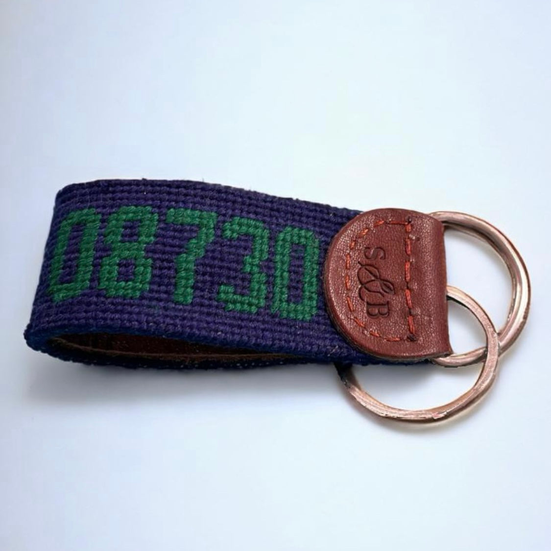 NEEDLEPOINT KEY FOB, 08730-BRIELLE