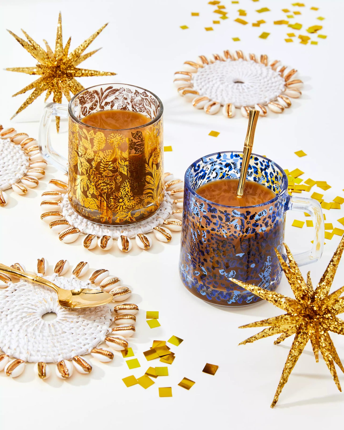 Glass Mug, Gold Calypso Coast