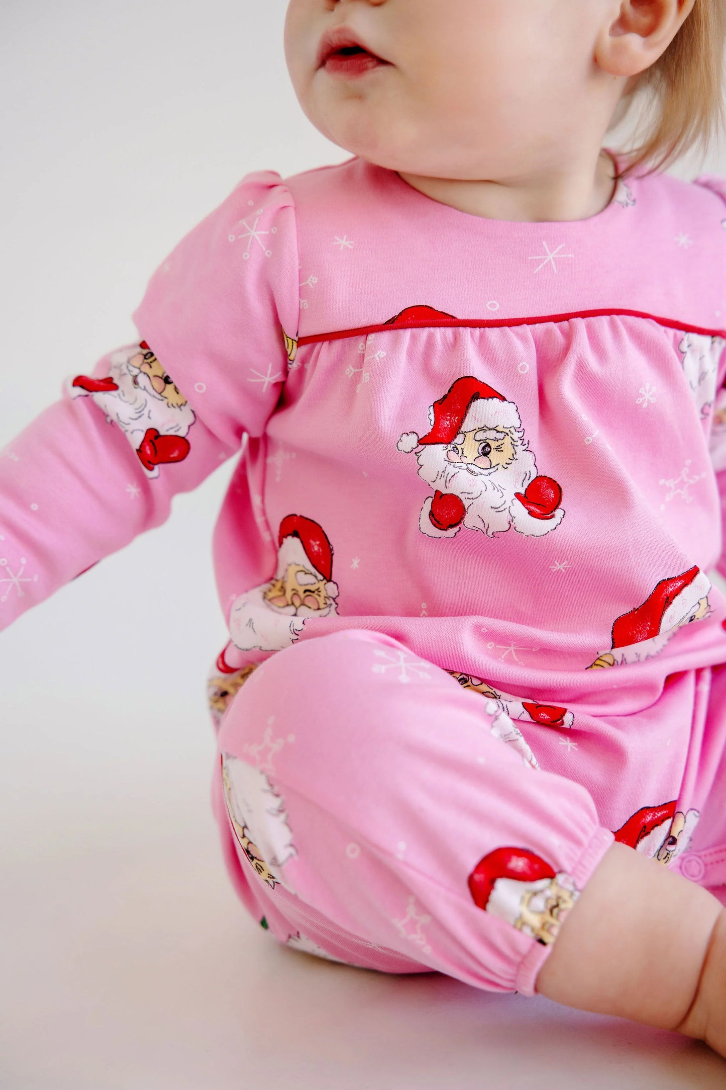 Long Sleeve Penny's Playsuit,
Dear Santa(Hamptons Hot Pink)/Richmond Red