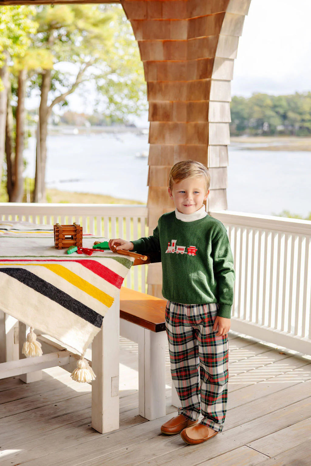 Isaac's Intarsia Sweater,
Grier Green/Train