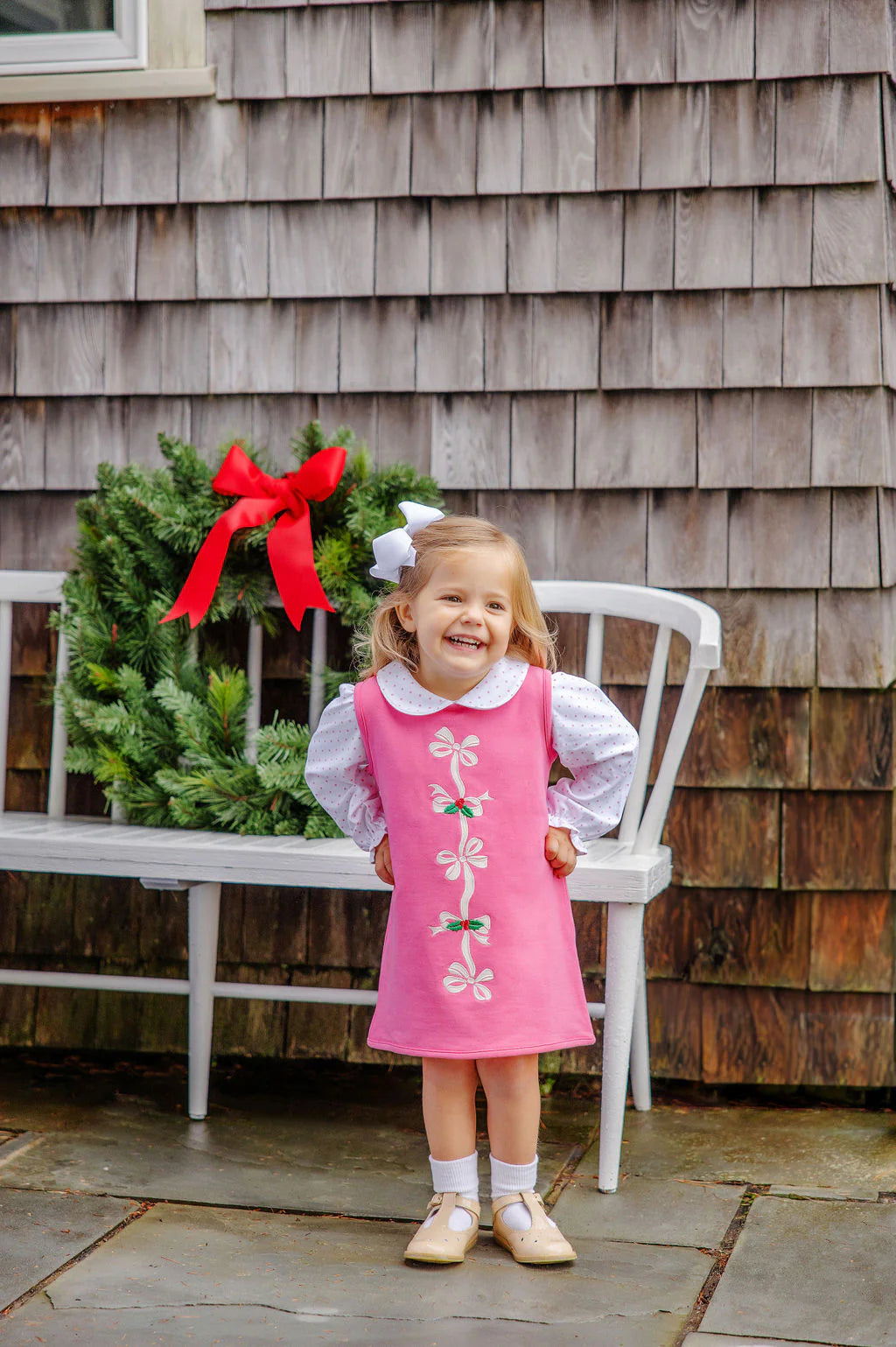Annie Apron Dress - Bows,
Romany Rose/Bows