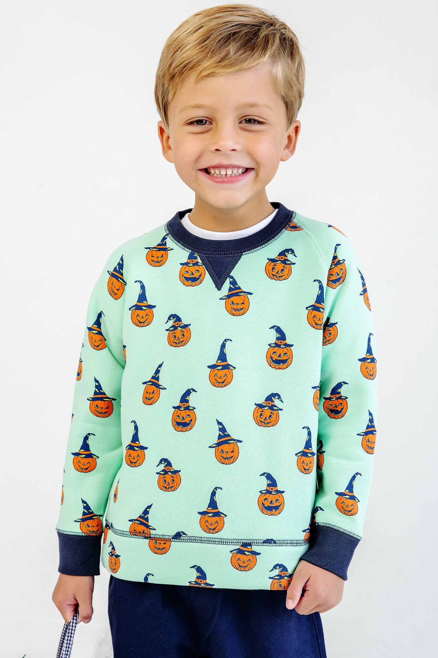 Cassidy Comfy Crewneck - Boys - French Terry,
Olde Jolly Jack O Lantern/Nantucket Navy