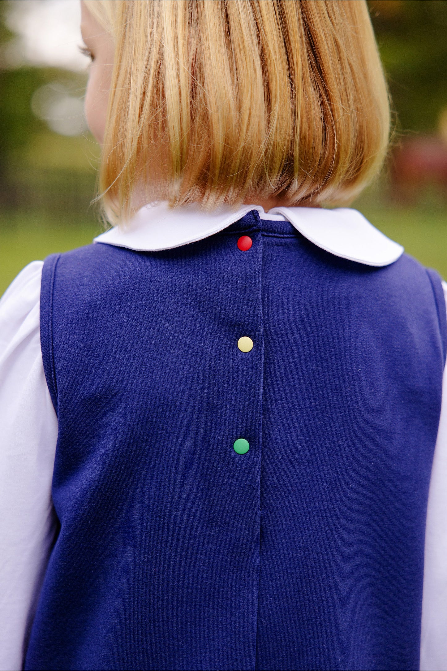 Annie Apron Dress - ABC,
Nantucket Navy/Richmond Red