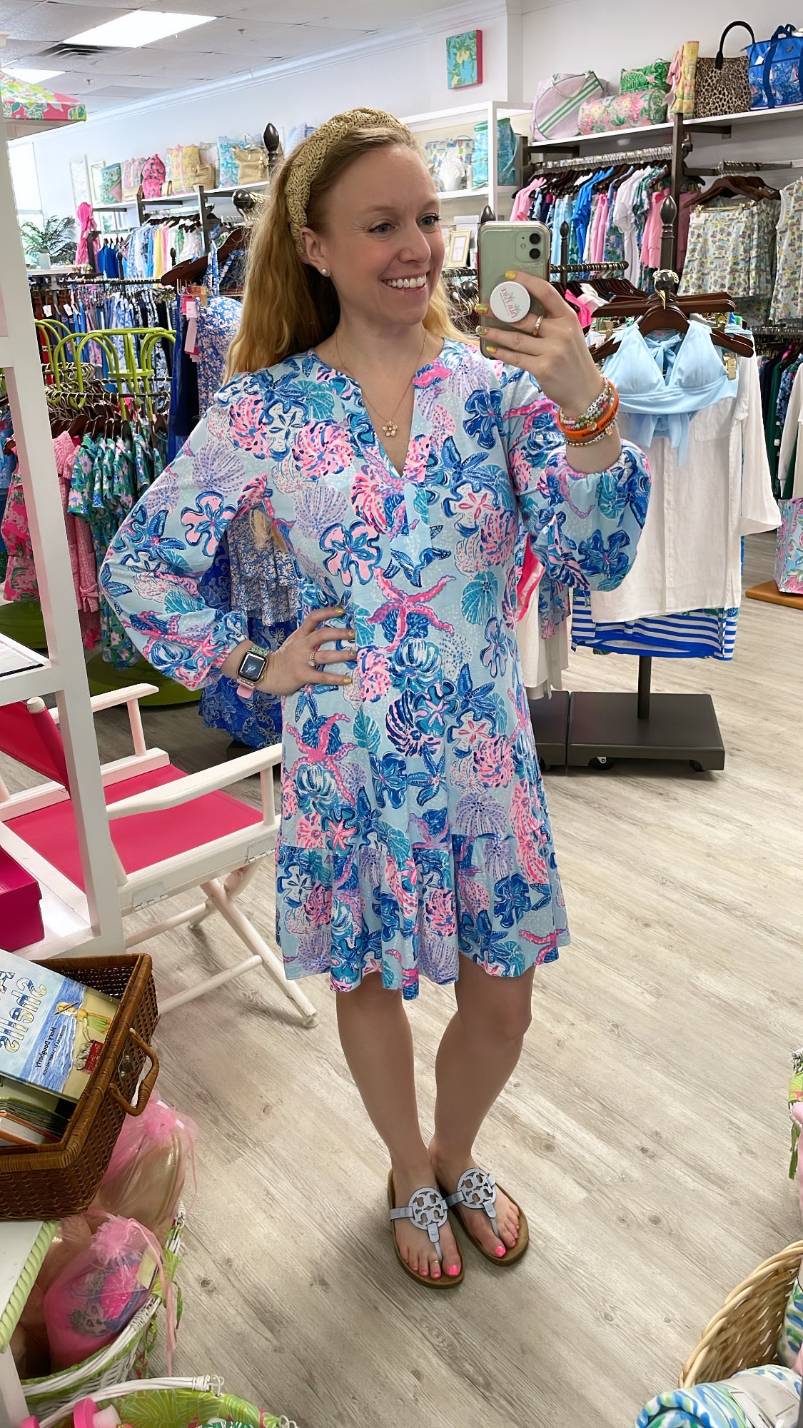 ALYSSA LONG SLEEVE DRESS, BAHAMAS BEACHCOMBER