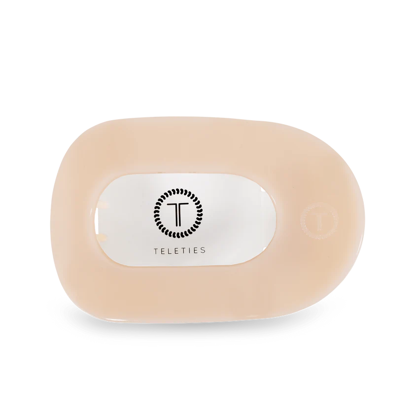 Teleties Flat Round Hair Clip - Almond Beige