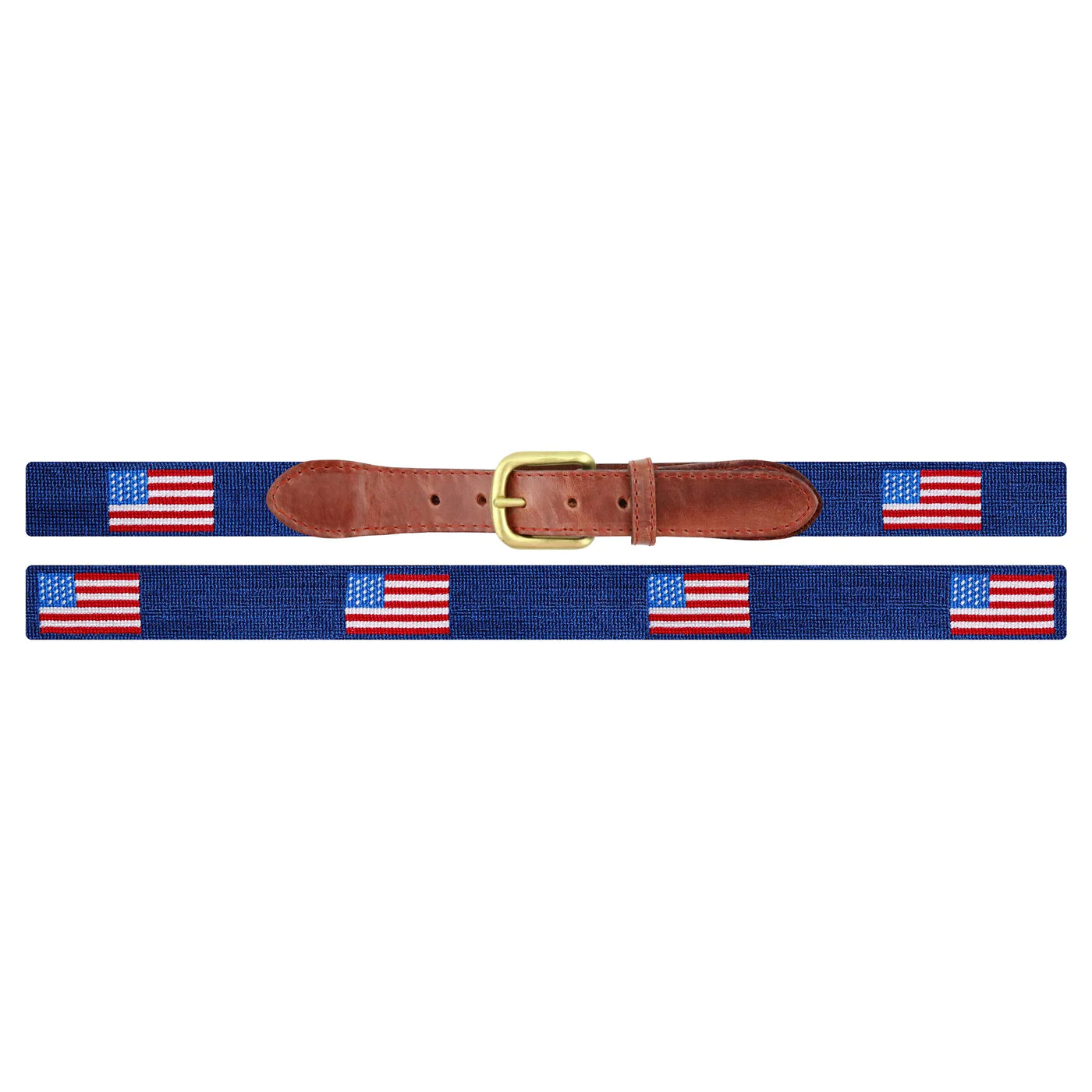 NEEDLEPOINT BELT, AMERICAN FLAG
