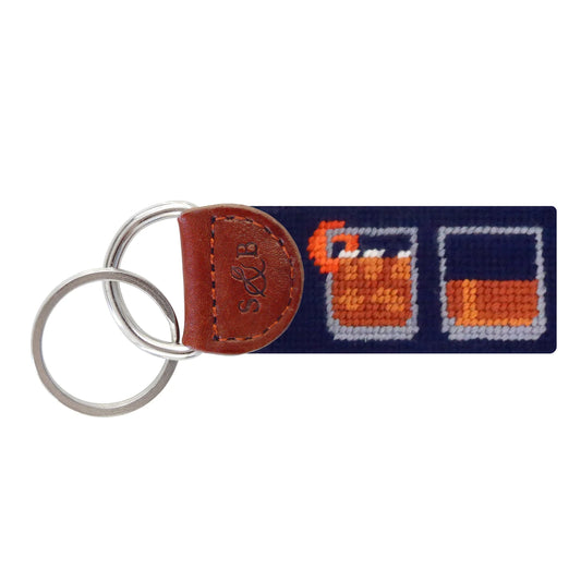 NEEDLEPOINT KEY FOB, BOURBON 5 WAYS