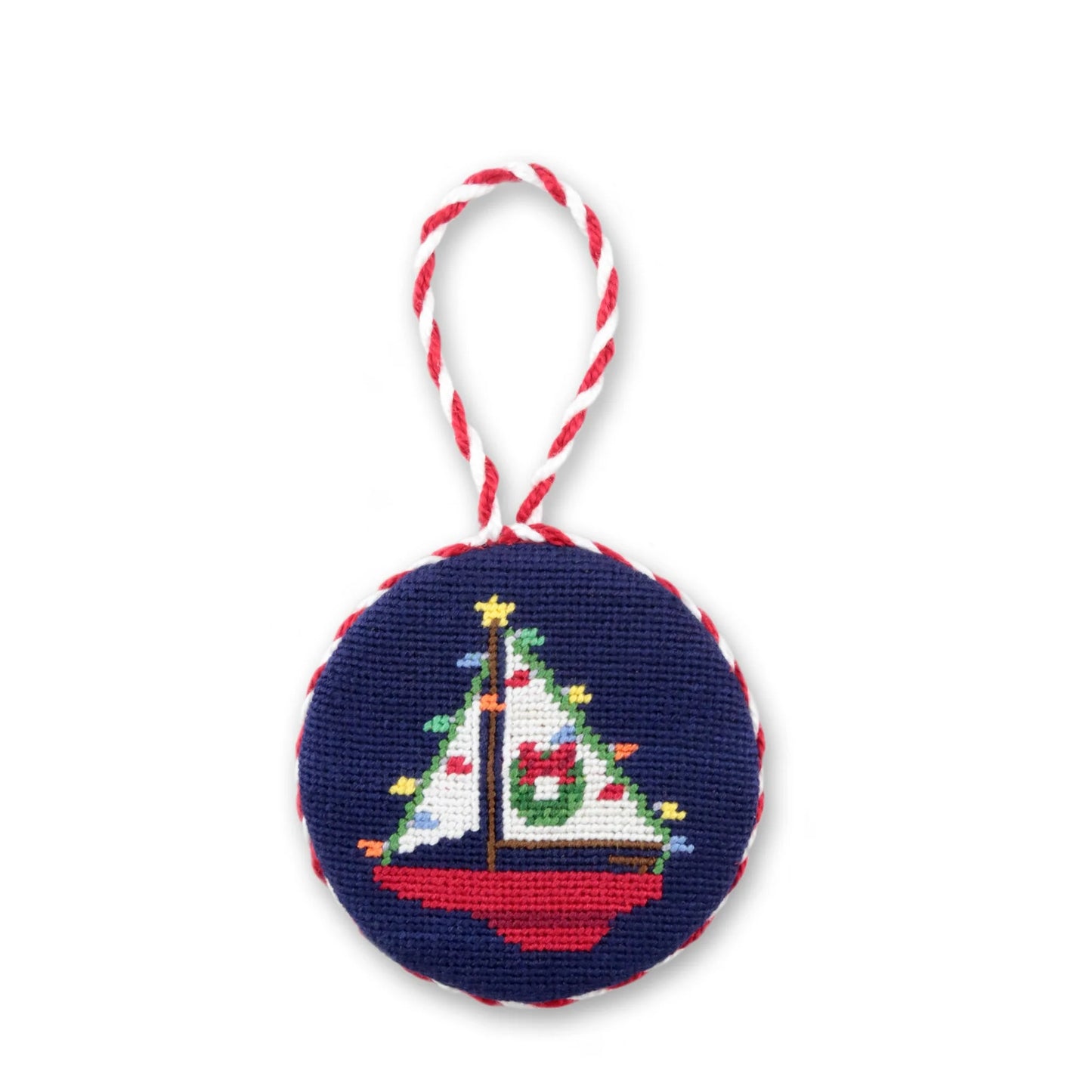 NEEDLEPOINT SAILBOAT ORNAMENT