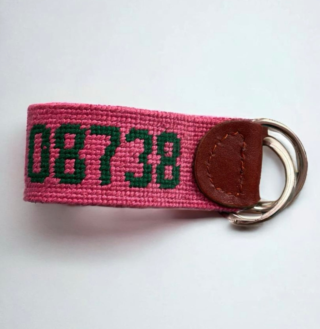 NEEDLEPOINT KEY FOB, 08738-MANTOLOKING