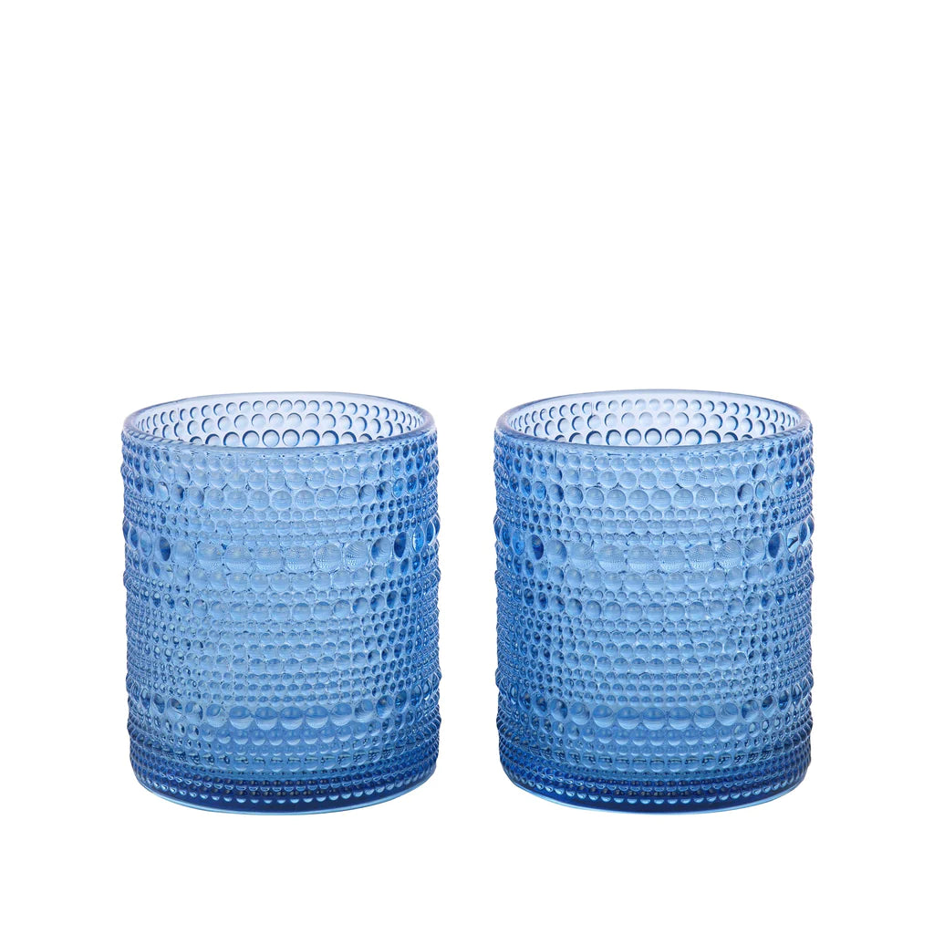 Double Old Fashioned Glass Set, Blue