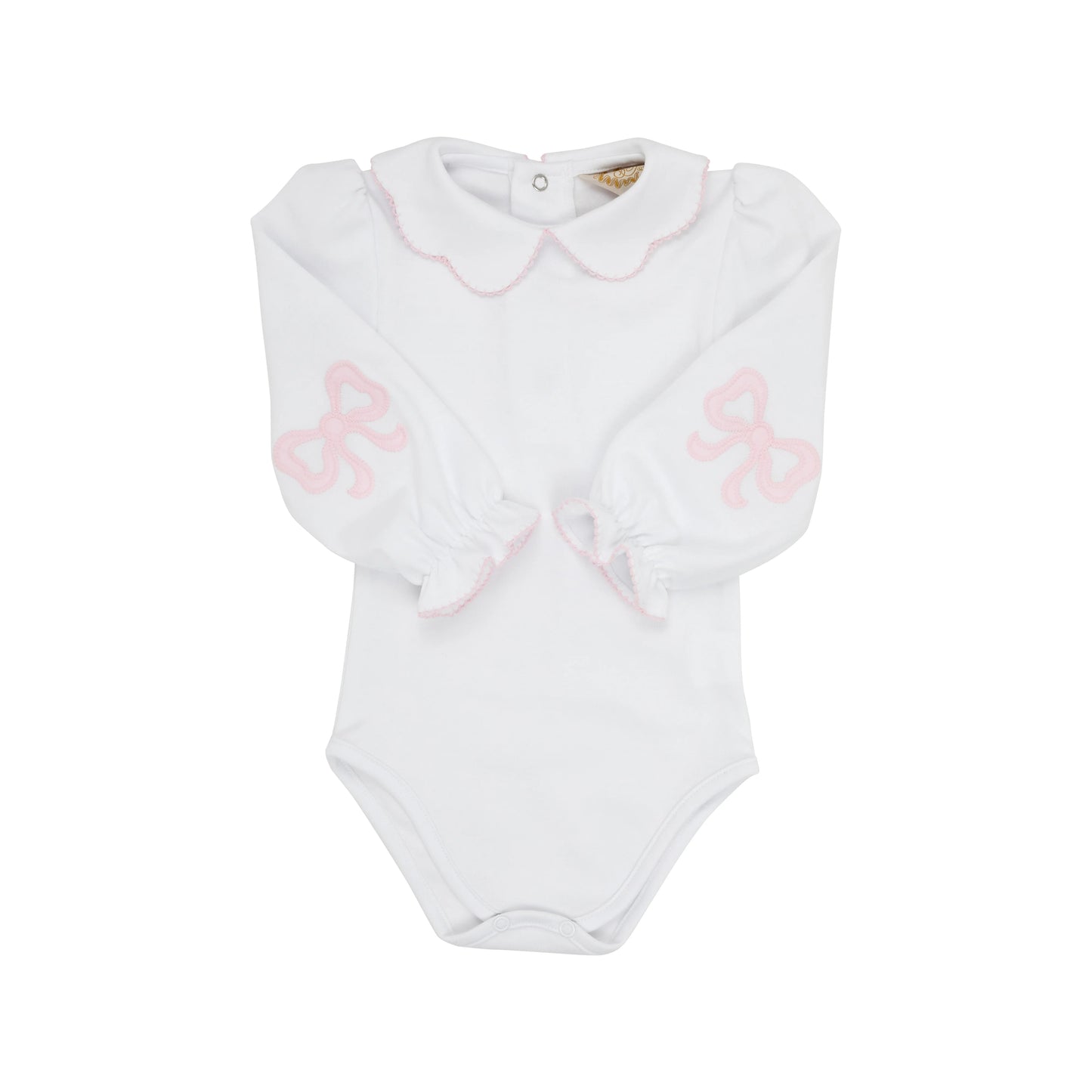 Emma's Elbow Patch Top - Onesie,
Worth Avenue White/Palm Beach Pink