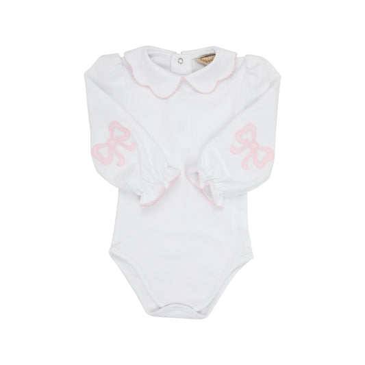 Emma's Elbow Patch Top - Onesie, 
Worth Avenue White/Palm Beach Pink