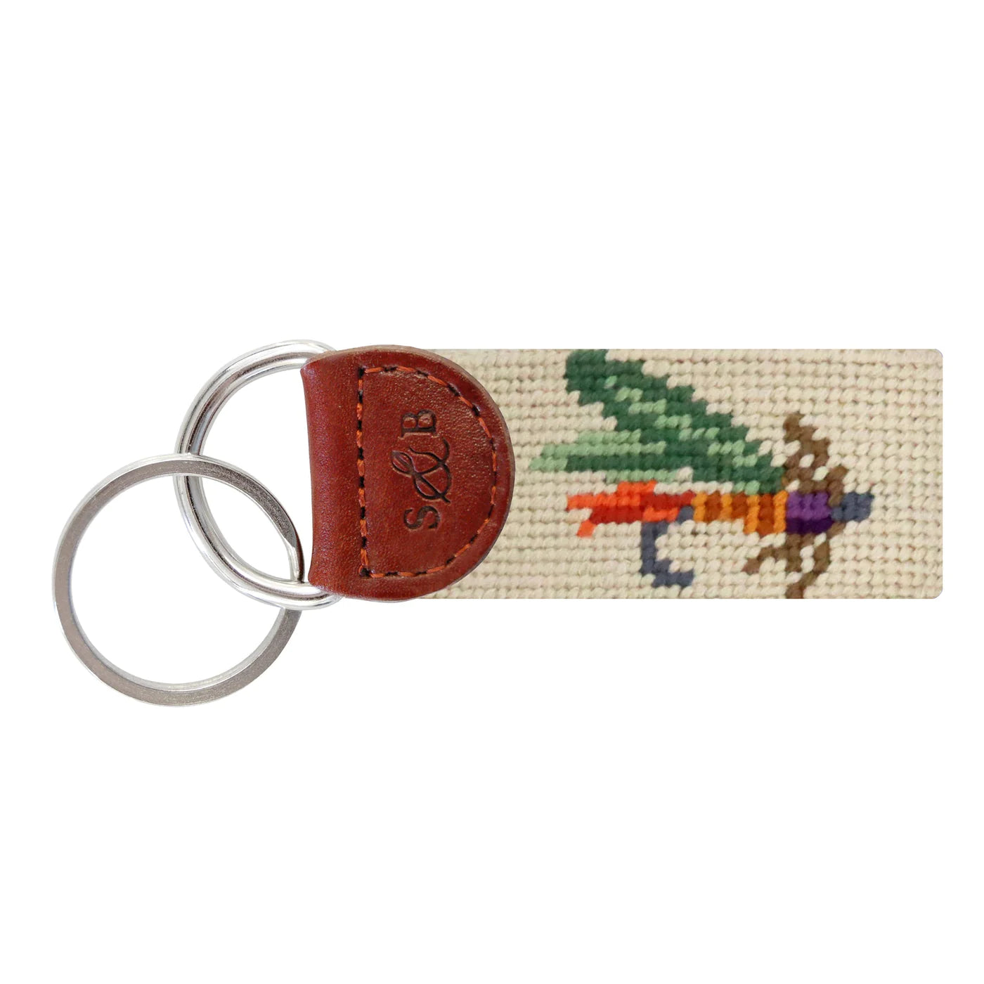 NEEDLEPOINT KEY FOB, FLY FISHING