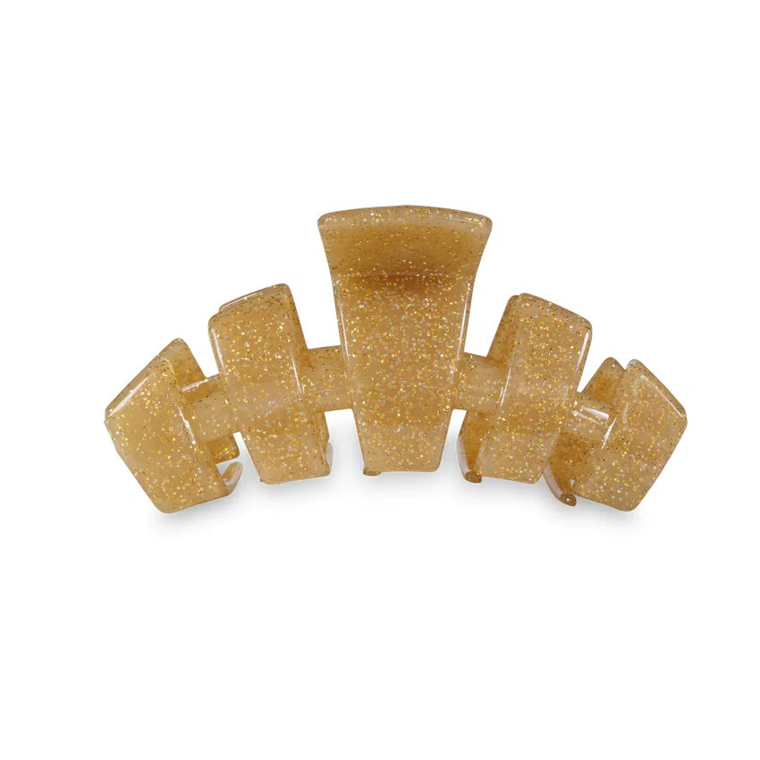 Teleties Classic Hair Clip - Gold Glitter