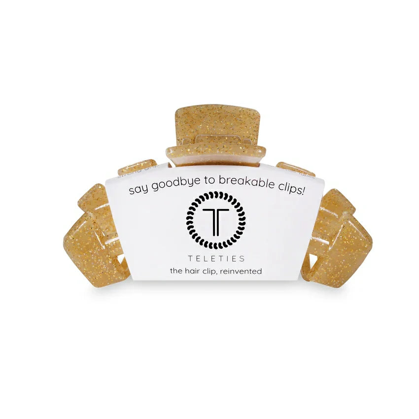 Teleties Classic Hair Clip - Gold Glitter