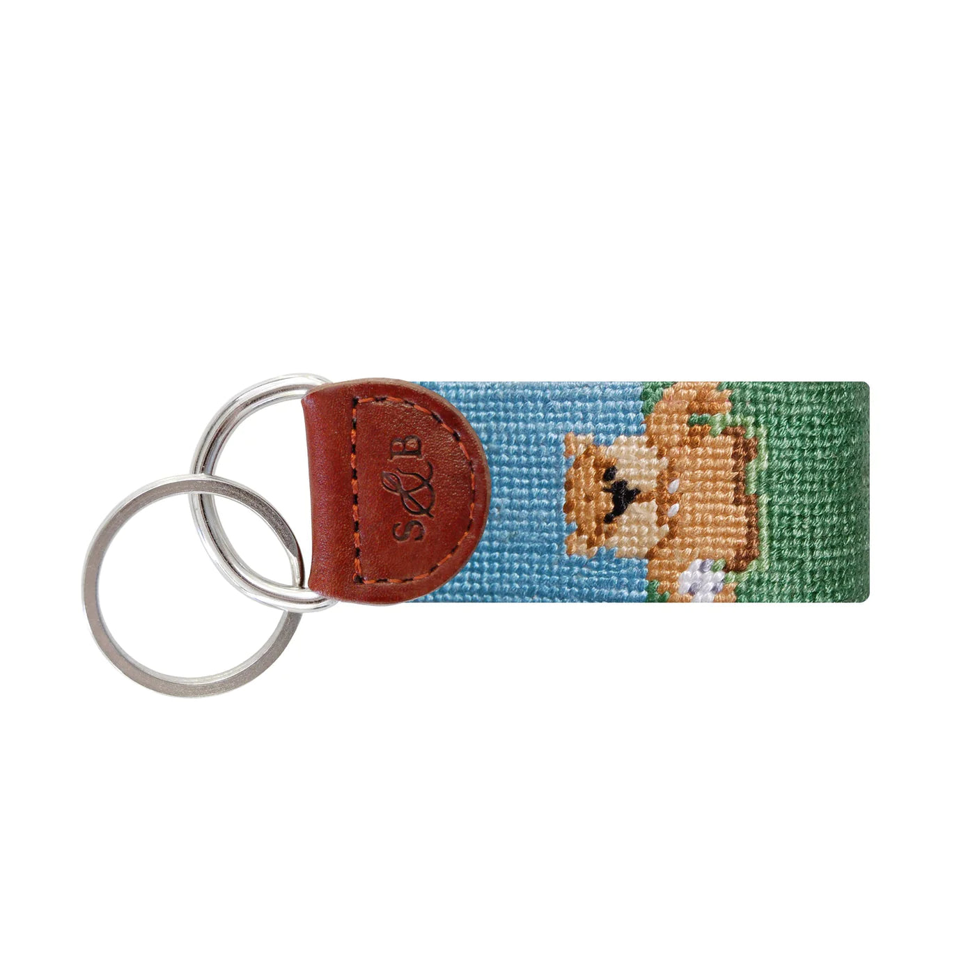 NEEDLEPOINT KEY FOB, GOPHER GOLF