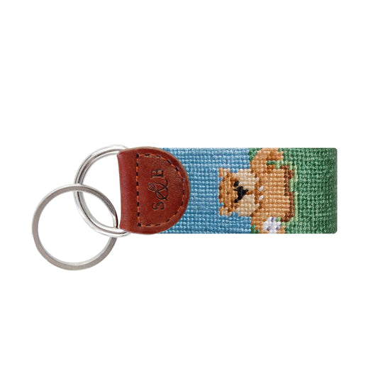 NEEDLEPOINT KEY FOB, GOPHER GOLF