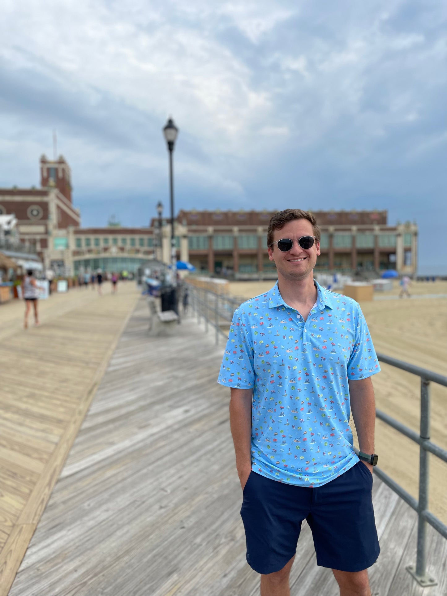 SMITTY POLO, MEN'S PALM PLACE, BLUE CLASSIC