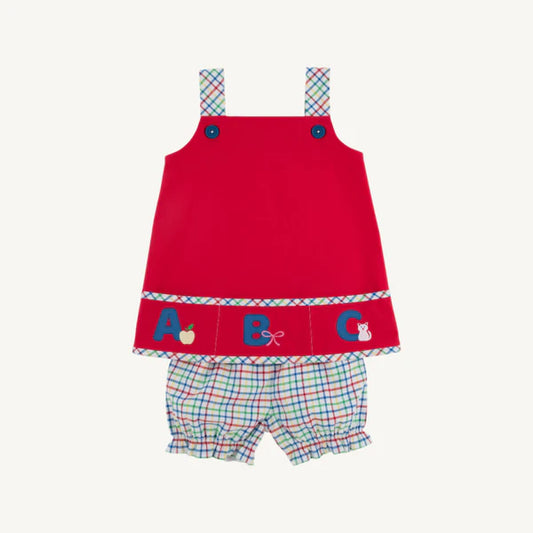 Jillian Jumper Set - Broadcloth, 
Richmond Red/Kindness Wins Windowpane/ABC
