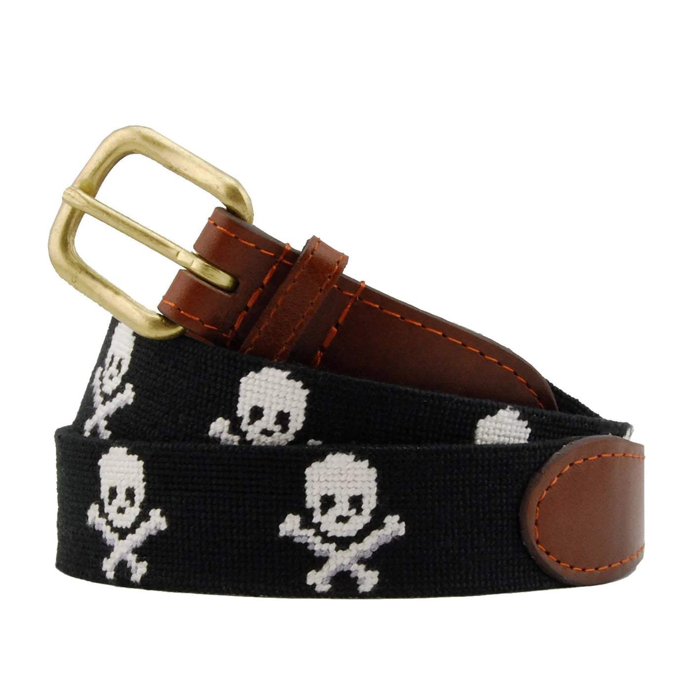 NEEDLEPOINT BELT, JOLLY ROGER