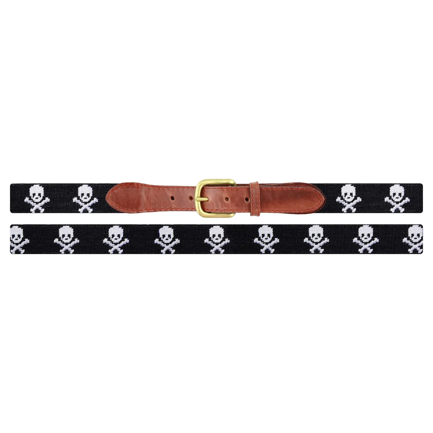 NEEDLEPOINT BELT, JOLLY ROGER