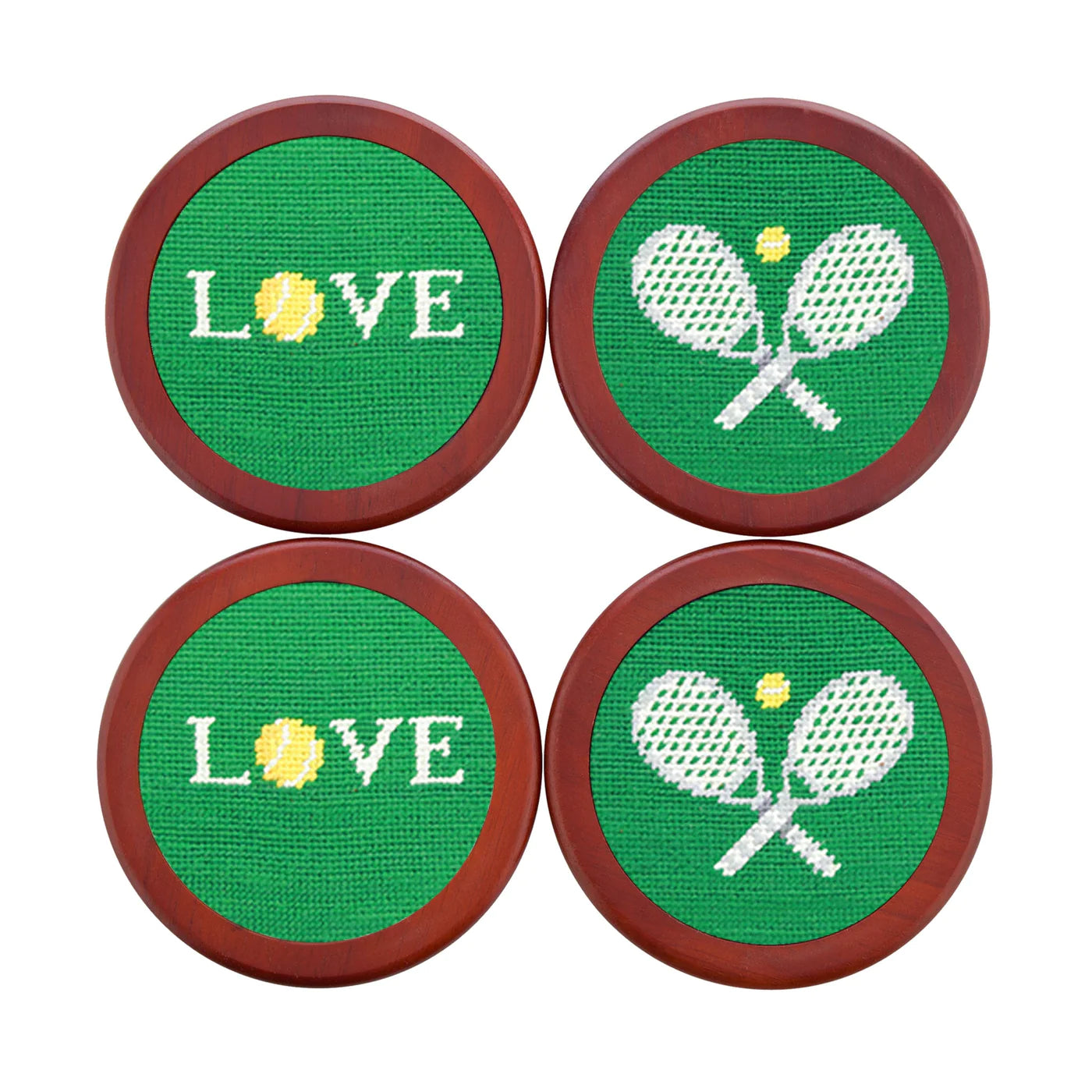 NEEDLEPOINT COASTERS, LOVE
