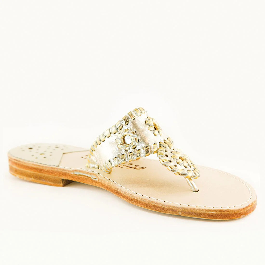 PALM BEACH SANDALS, PLATINUM/GOLD