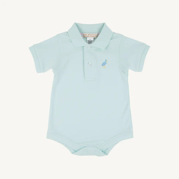 Prim and Proper Polo SS-Pima Onesie,
Sea Island Seafoam/Beale Street Blue Multicolor