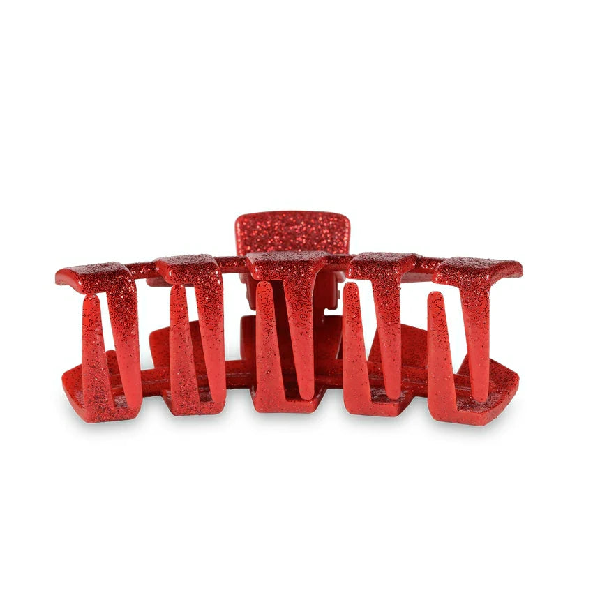 Teleties Classic Hair Clip - Red Glitter