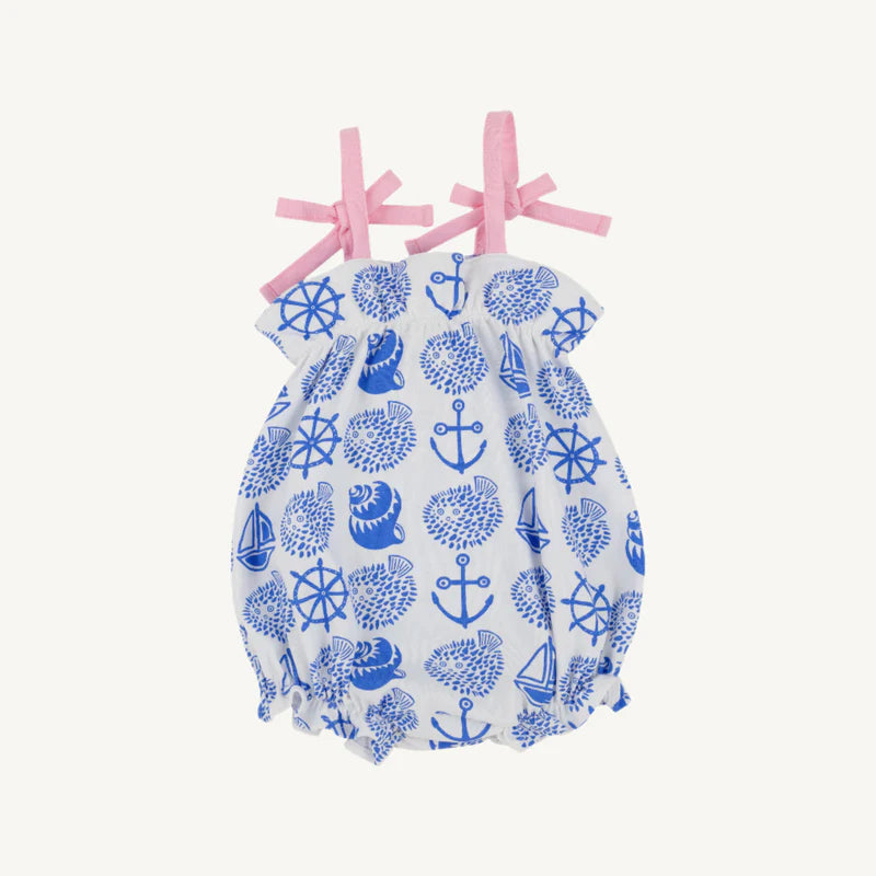 Rosey Romper - Wilmington Waters (Worth Avenue White) with Pier Party Pink