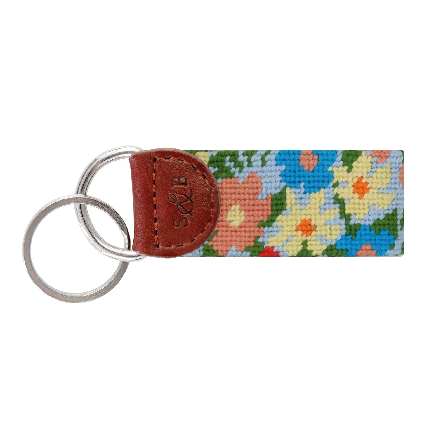 NEEDLEPOINT KEY FOB, WILDFLOWER