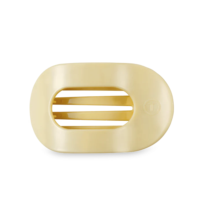 Teleties Flat Round Hair Clip - Butter Yellow