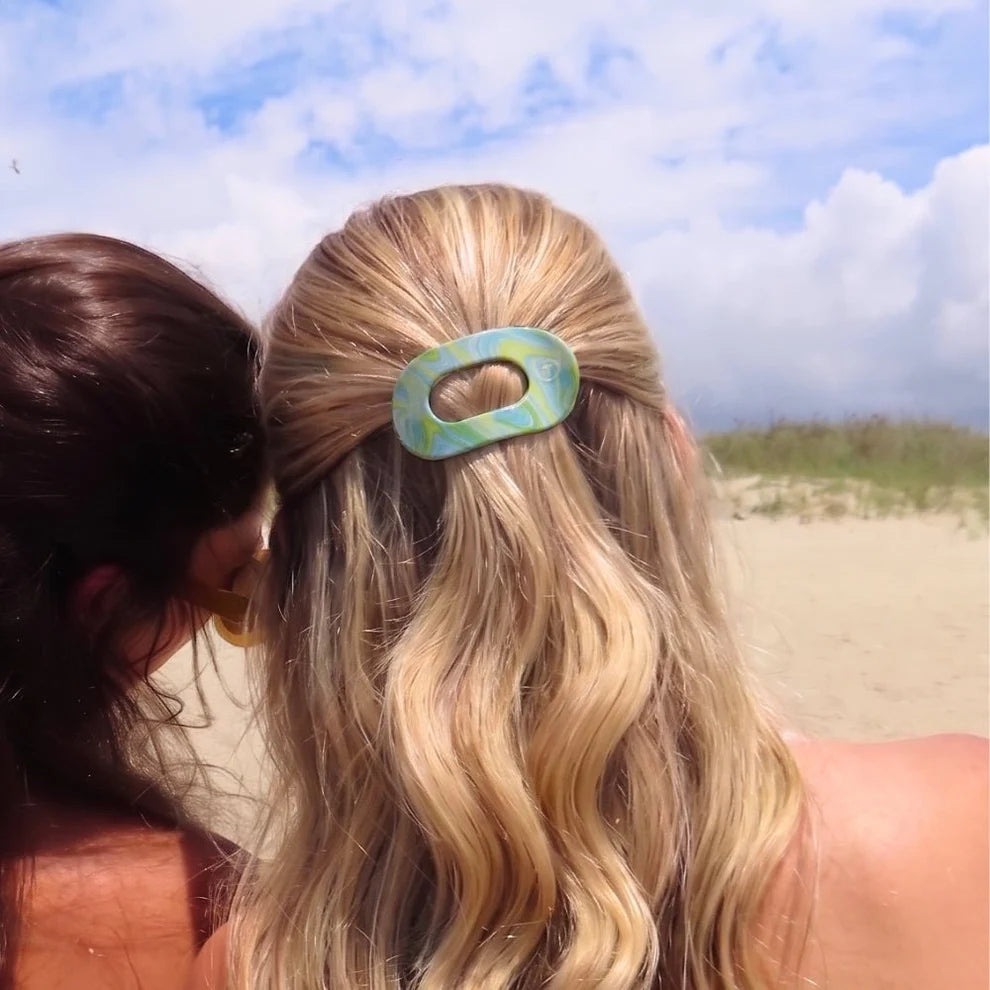 Teleties Flat Round Hair Clip - By the Sea Shore