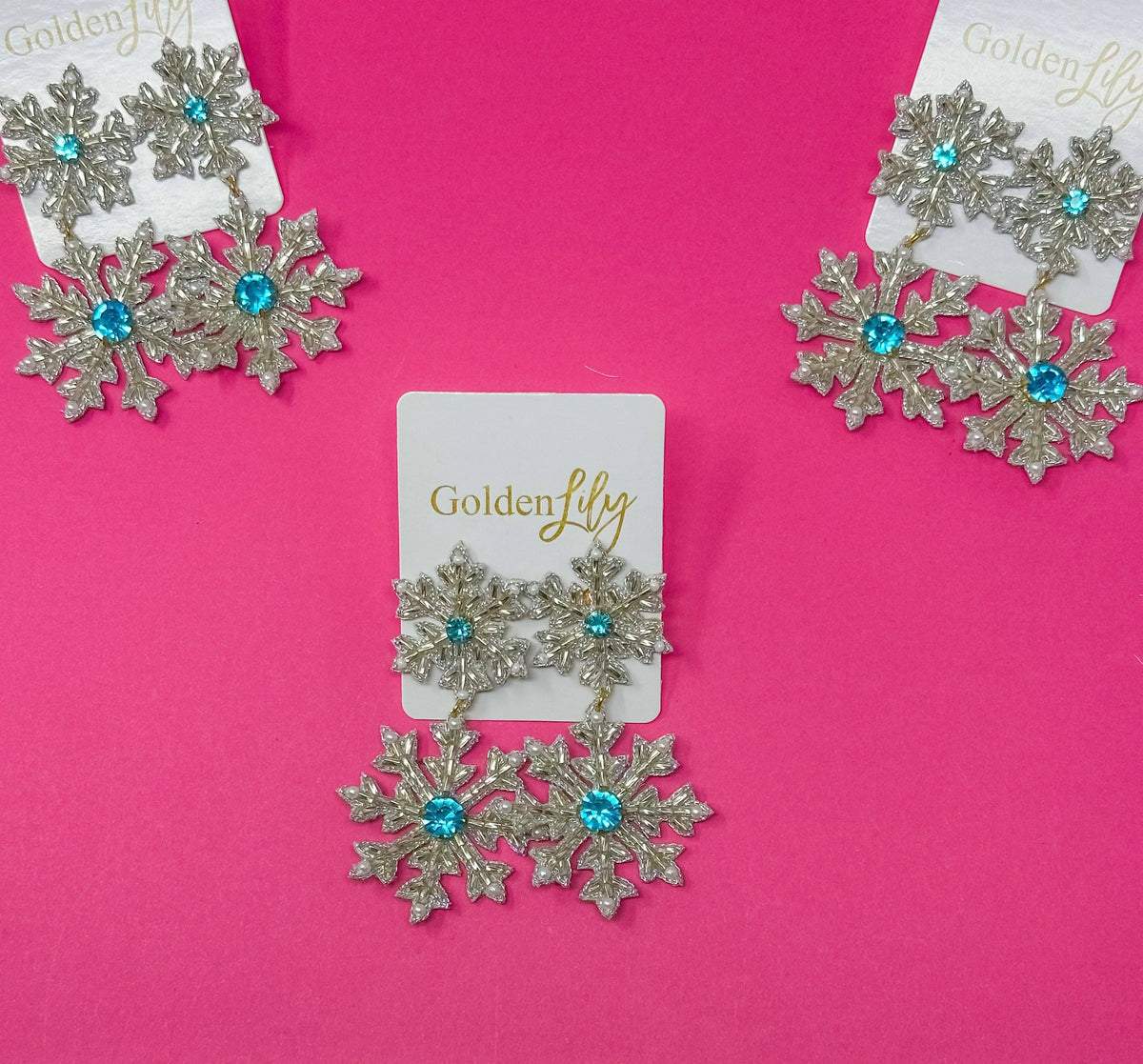 Christmas Snowflake Rhinestone Earrings